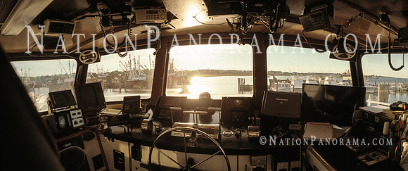 Pilothouse with ships wheel