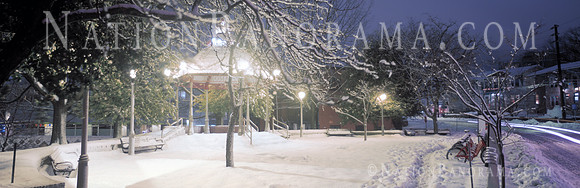 Historic Takoma Park at winter with snow