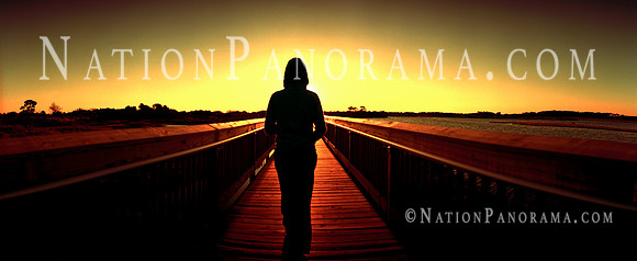 Silhouette of woman against sun