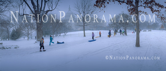 Children enjoying a sleigh ride at Capitol Hill. DC