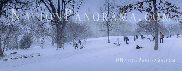 Children enjoying a sleigh ride at Capitol Hill. DC