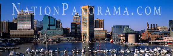 Baltimore City Skyline over Inner Harbor