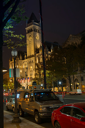 News Truck in front of Trump International Hotel in Washington D