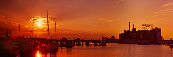 Sunrise over sailing boats