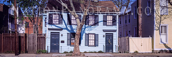 Historic Colonial House painted blue