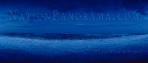 Night Beach with ebbing in slow motion