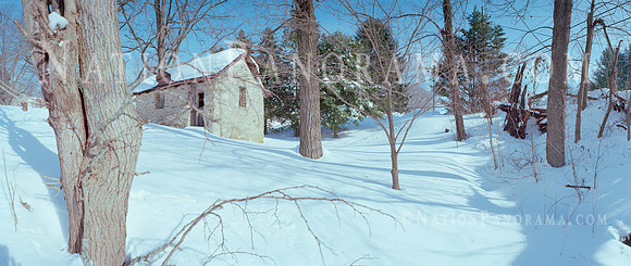 Brick Barn in snow