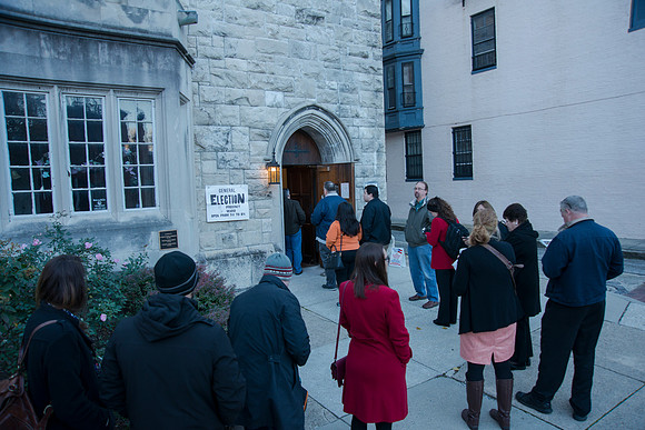 Voters line up early to cast their ballots on Election Day.08 No