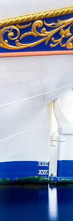 Close up of the Sailing Ship  Stern in water.
