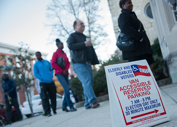 Voters line up early to cast their ballots on Election Day.08 No