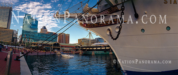 Inner Harbor Promenade with office buildings